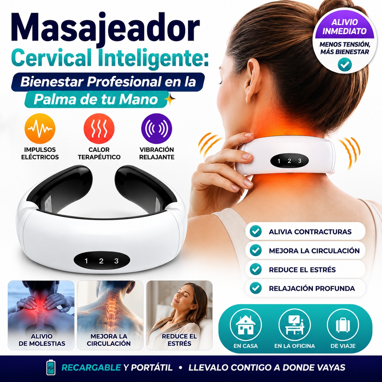 Masajeador Cervical Inteligente: Bienestar Profesional en la Palma de tu Mano!